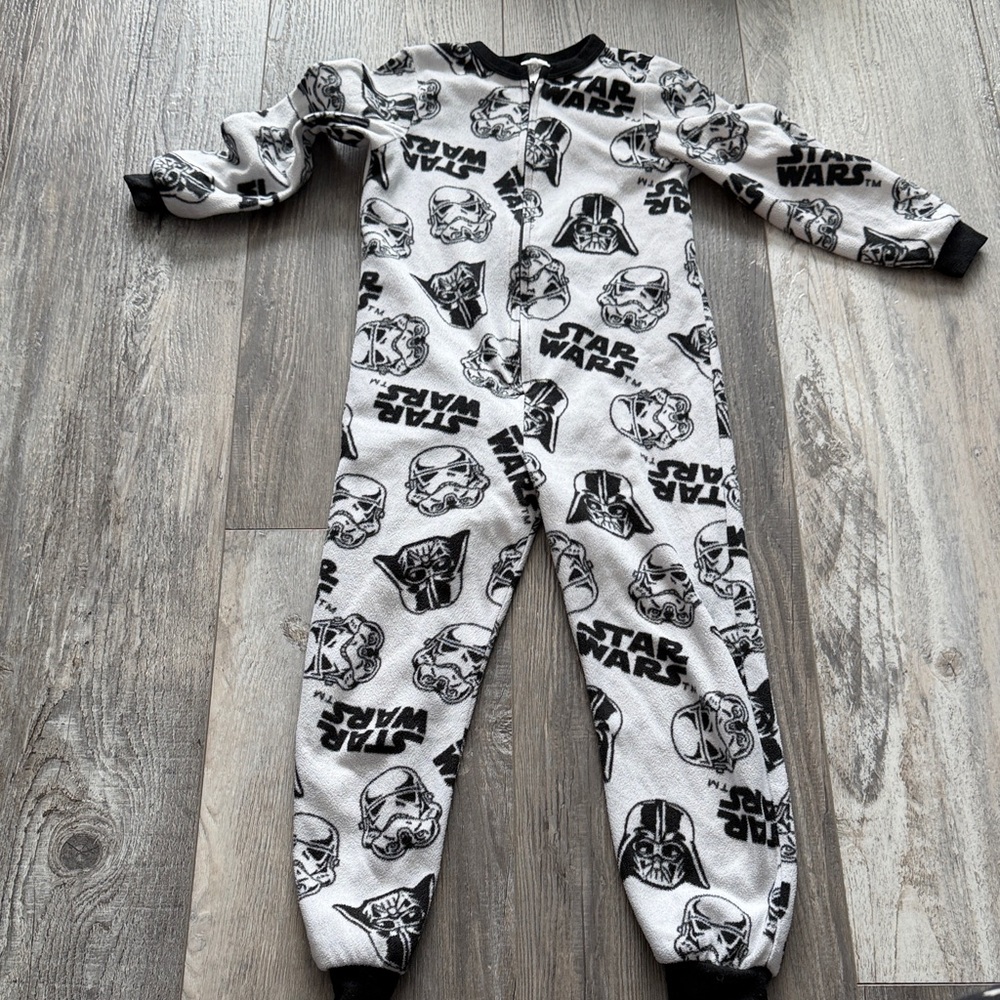 Star Wars Kids Footie Pajama - Black and White